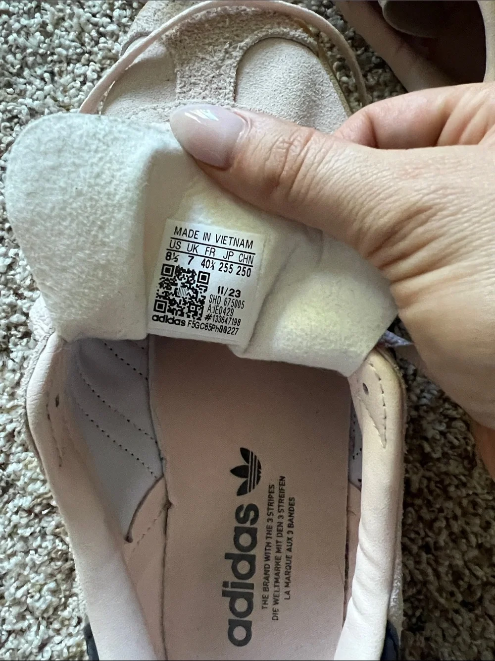 adidas Gazelle Platform Sneakers - Light Pink with Black Stripes
